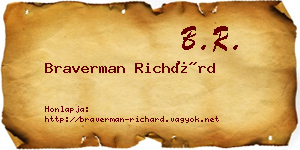 Braverman Richárd névjegykártya