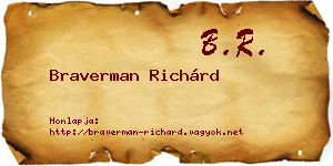Braverman Richárd névjegykártya